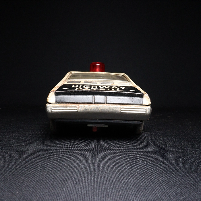 highway patrol tin toy car III back view