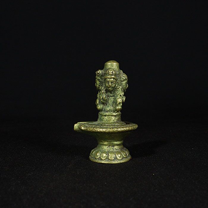 shiva lingam bronze sculpture front view