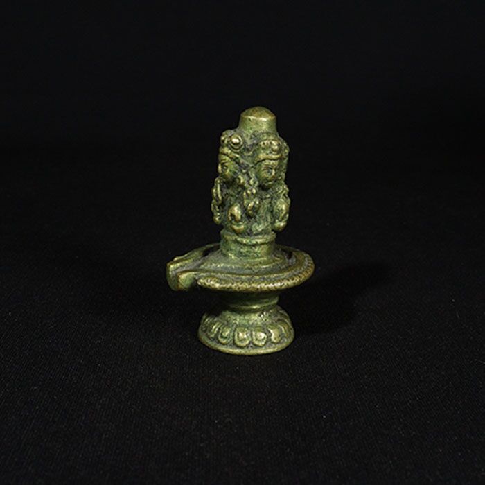 shiva lingam bronze sculpture top view